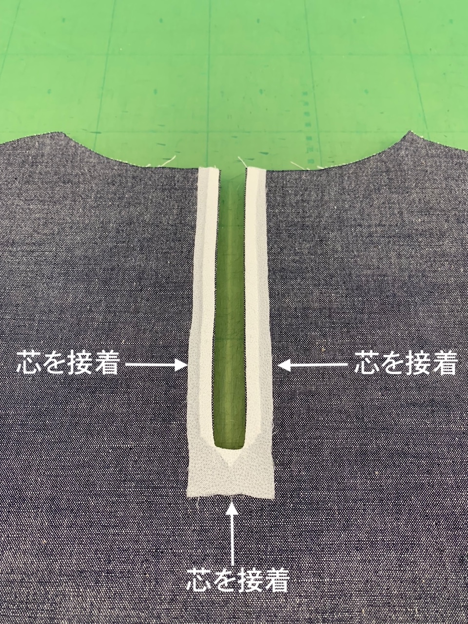 芯で中縫い